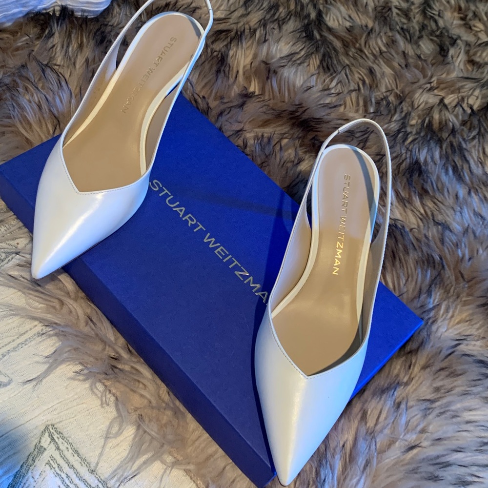 STUART WEITZMAN Eva 50 Slingback 
Color:Cream size 7B Original Box /No dust bag - Picture 5 of 11
